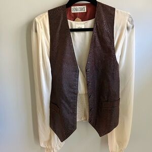Renaissance / Pirate Costume. Brown Vest with Cream Blouse. Halloween / Ren Fair